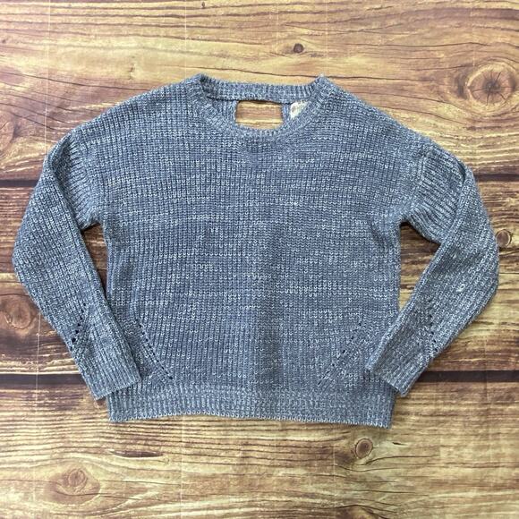 Hippie Rose Womens Sweater Small Light Blue Knit Pullover Open Back - Picture 1 of 7